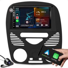 kit multimidia mp5 com bluetooth espelhamento e carplay + moldura de 7