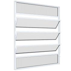 Janela Basculante sem Grade Riobras Alumínio  100cmx80cm Branco