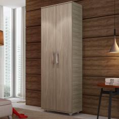 Armário Alto Multiuso 2 Portas 5 Prateleiras Móveis Percasa Fresno