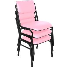 Kit com 3 Cadeiras para Auditórios Linha Hotel Smart Rosa