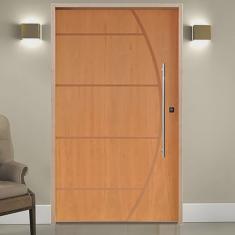 Kit Porta de Madeira Pivotante 210x120cm Batente 14cm Fechadura 803 Rolete Externa Belissima 6 Hale