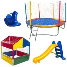 Pula Pula Trampolim Cama Elástica 2,30m Piscina de Bolinhas Quadrada 1