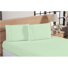 Jogo De Lençol King 03 Peças Ponto Palito Percal 100% Algodão 200 Fios