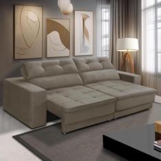 Sofá Retrátil e Reclinável 3 lugares 1,90m com Molas Emily Suede Capuc