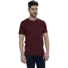 Camiseta Masculina Algodão Manga Curta Básica Vinho - Anistia Modas, V