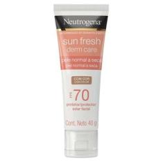 Protetor Solar Facial com Cor Neutrogena Sun Fresh Derm Care FPS70 – Pele Normal a Seca 40g-Unissex