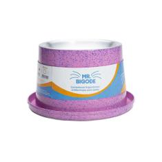 Comedouro Ergonômico NF Pet Mr. Bigode Antiformigas Rosa para Gatos - 250 mL