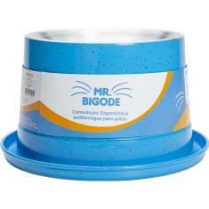 Comedouro Ergonômico NF Pet Mr. Bigode Antiformigas Azul para Gatos - 250 mL