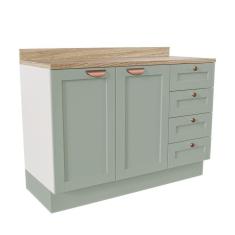 Balcão para Pia 120cm Arizona CabeCasa MadeiraMadeira Branco/Menta