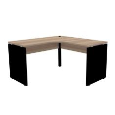 Mesa Em L P/ Escritório 145X145 Pandin P25 - Naturalle/Preto