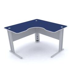 Mesa Em L P/ Escritório 120X120 Pandin Maxxi - Azul/Cinza