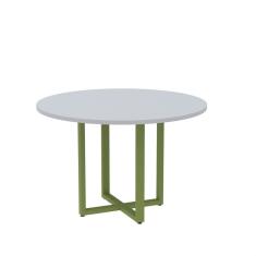 Mesa de Reunião Redonda 100cm Mrr1100p25tub Cinza/Verde Miró