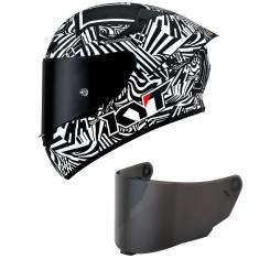 Capacete KYT TT Course Espargaro Winter Test 2020 Preto e Branco Fosco Mais Viseira Fumê