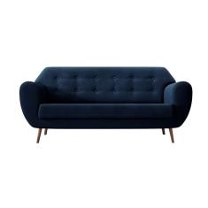 Sofá 3 Lugares Beegees Veludo Azul Marinho