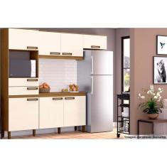 Cozinha Completa Star Linha Briz 7 Portas 2 Gavetas MDF 225cm Off White Nature