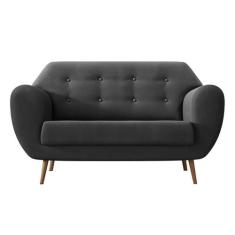 Sofá 2 Lugares Beegees Suede Grafite - Mobly