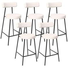 Kit 05 Banquetas Baixa Para Cozinha Sala De Jantar Bancada Milão L02 L