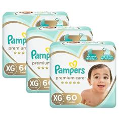 Kit Fralda Pampers Premium Care Nova Jumbo Tamanho Xg 180 Unidades