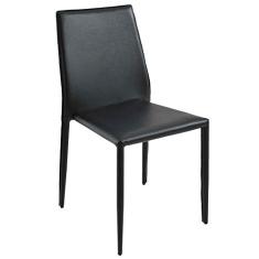 Cadeira Decorativa Sala e Cozinha Karma PVC Preto - Gran Belo