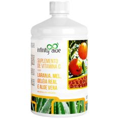 Suplemento de Vitamina C Sabor Babosa Aloe Vera com Laranja, Mel e Geleia Real 1L - Infinity