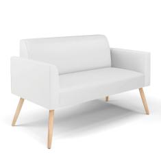 Sofá Namoradeira Pés Palito Natural Marisa Corino D03 - D\`rossi Cor Branco