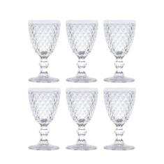 Conjunto de 6 Taças de Vinho de Vidro Bico de Abacaxi 265ml - Lyor