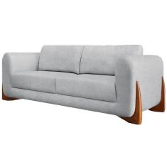 Sofa Jolie 3 Lugares 200cm Pes Boomerang Linho Boucle 3302 Ezz 3302
