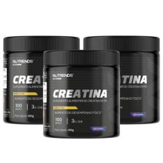 3x Creatina 100% Pura Elite Series Nutrends 300g, Sem Sabor