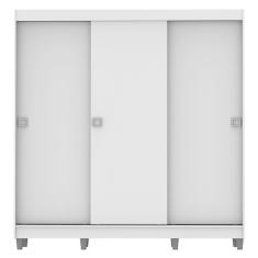 Guarda Roupa Napoli 3 Portas de Correr 8 Pés Branco Madesa