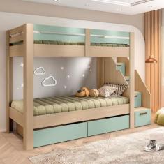 Beliche Infantil/juvenil 2 Gavetões Escada com 4 Gavetas Star Plus Cas