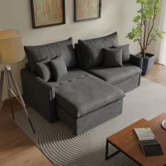 Sofá Cama Retrátil e Reclinável 220cm Colibri CabeCasa MadeiraOriginal