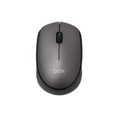 MOUSE WIRELESS OEX MS409 COM 3 BOTÕES CHUMBO E PRETO-Unissex