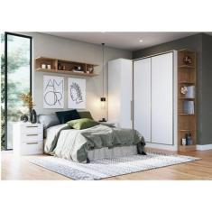 Guarda Roupa Modulado Casal 7 Peças 100% MDF Requinte+ Branco/Line/Mac