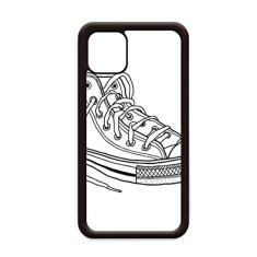 Sapatos de lona brancos pintados à mão para iPhone 12 Pro Max Capa para Apple Mini Mobile Case Shell