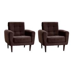 Conjunto com 2 Poltronas Lívia Marrom