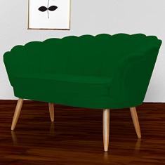 Namoradeira Estofada Decorativa Para Recepção Pétala Suede Verde - LM DECOR