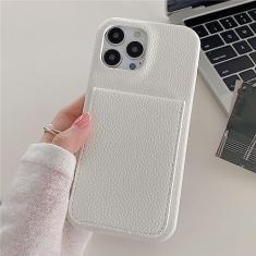 Carteira de Couro Luxo Capa para Cartão Carteira para iPhone 14 Pro Max 11 12 13 Mini XR X XS 8 7 Plus SE Photo Slot Stand Cover, Branco, Para iPhone 11ProMax