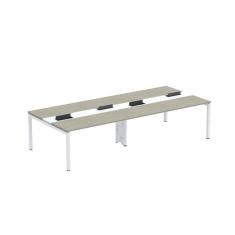 Mesa de Plataforma Dupla para 4 Pessoas Corporativa 160x140/4p Pdc16/14/4p Nogueira casblanca/Branco