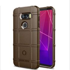 Capa para LG V30S, proteção robusta, material TPU de fibra de carbono, macio antiderrapante macio, anti-impressão digital, capa totalmente protetora para LG V30S