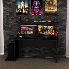 Mesa Gamer Escrivaninha 1400x600 Netmobil, Preto