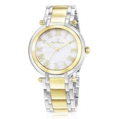 Relógio De Pulso Jean Vernier Pulseira Aço Bicolor Jv01002