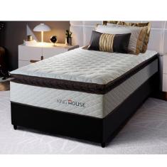 Conjunto Cama Box Espuma San Diego Branco Solteiro 88x188x67