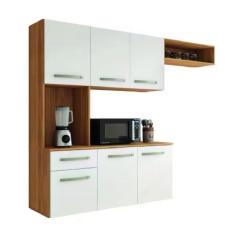 Armário de Cozinha Completa Suspenso com Balcão 6 Portas 1 Gaveta Luna Aramóveis