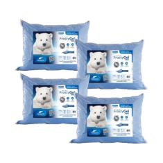 Kit com 4 Travesseiros Frostygel - Alto 17cm - Fibrasca