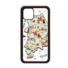 Capa para iPhone 11 Pro Max Mapa de viagem da Coreia do Sul para Apple Mobile Case Shell