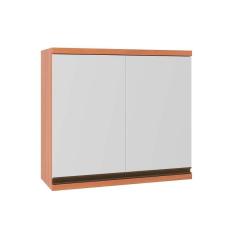 Armário Aéreo Cozinha Modulado Thela Macadâmia 2 Portas 80cm Freijo/Branco - Telasul