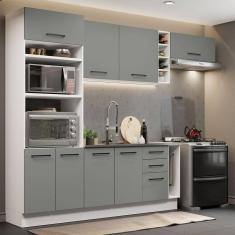Cozinha Completa 290003 Com Armário E Balcão Branco/Cinza