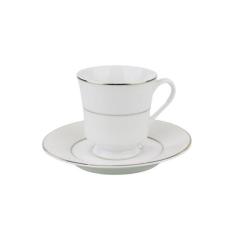 Xícara Chá Com Pires 200ml Porcelana Schmidt - Dec. Renda Branca 0163