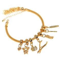 Pulseira Berloque Manicure Celular Alicate Folheado 18k