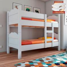 Beliche Madrid com Grades de Proteção e Cama Removível - Branco com 2 